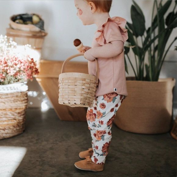 NEW Little & Lively Leggings Peony Print - Picture 3 of 6